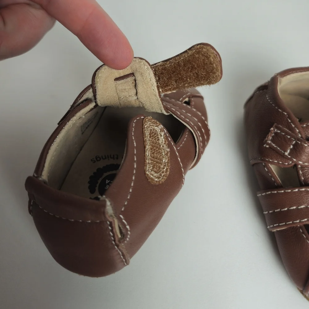 Livie & Luca Captain Soft Baby Shoes Brown Leather Upper Size 0-6 Months